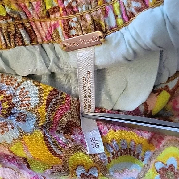 Free People La Rochelle Bubble Shorts High Rise Smocked Waist Paisley Floral XL - Picture 11 of 12